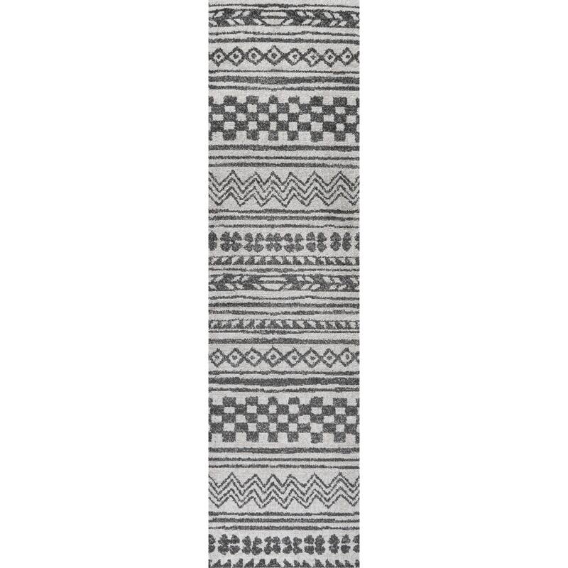 JONATHAN Y Idris Tribal Geometric Stripe Area Rug - 2 X 10