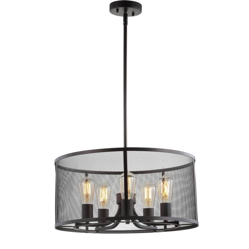 SAFAVIEH Lighting Kane Adjustable 5-light LED Brass Pendant - 20"W x 20"D x 44"H