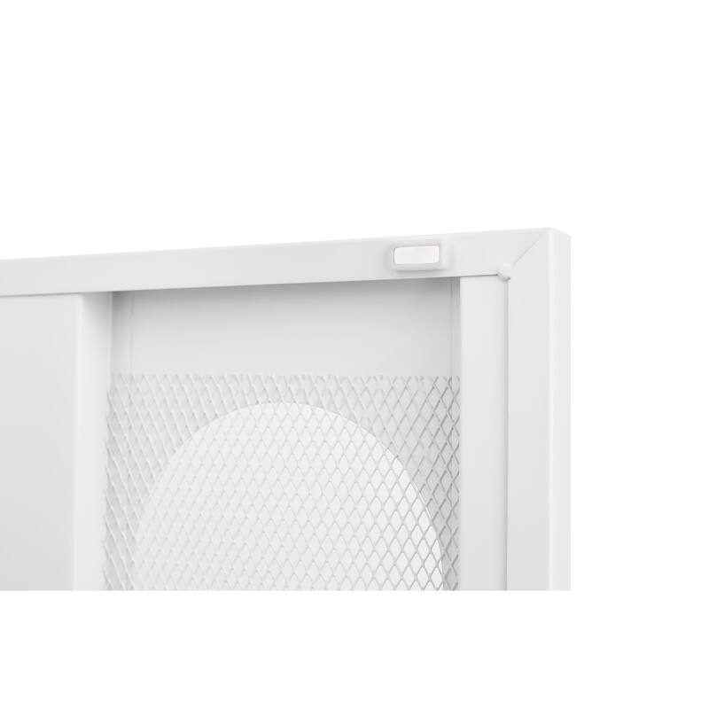 Anmytek Grid Double Door Shoe Cabinet with Adjustable Shelves & Hollow Shoe Storage, 15cm Moisture-Proof High Foot Design