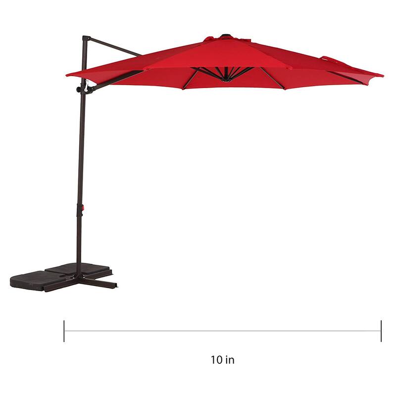 Clihome 10 FT UV Resistent Outdoor Patio Cantilever Umbrella with Tilt