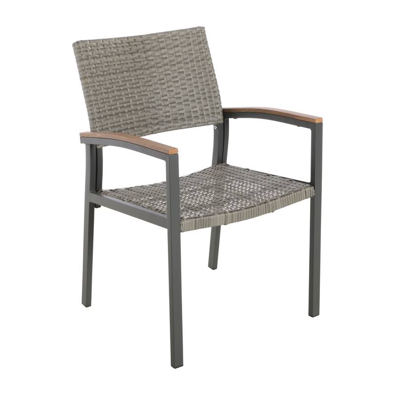 Outdoor 2 Piece Mesh Armrest Dining Chair with Aluminum Frame and Backrest for Dining Room Kitchen Bedroom Living Room Terrace