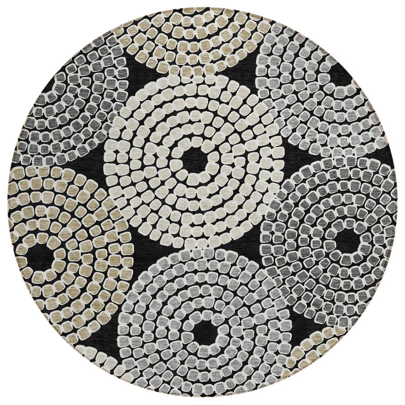 HomeRoots Geometric Transitional Rectangle Outdoor Rug