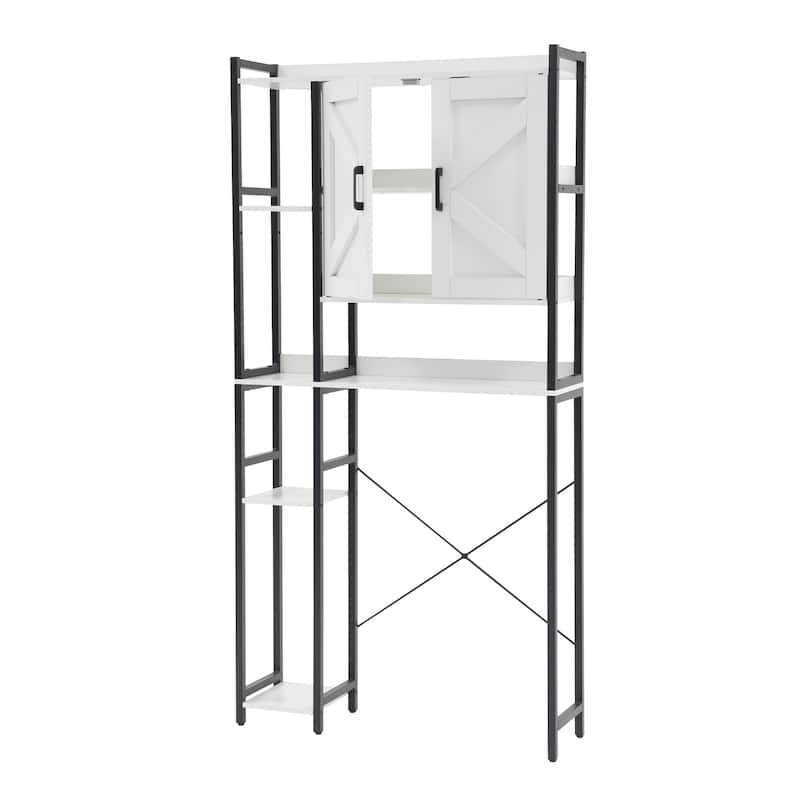 Over The Toilet Storage Cabinet Bathroom Organizer with Double Doors