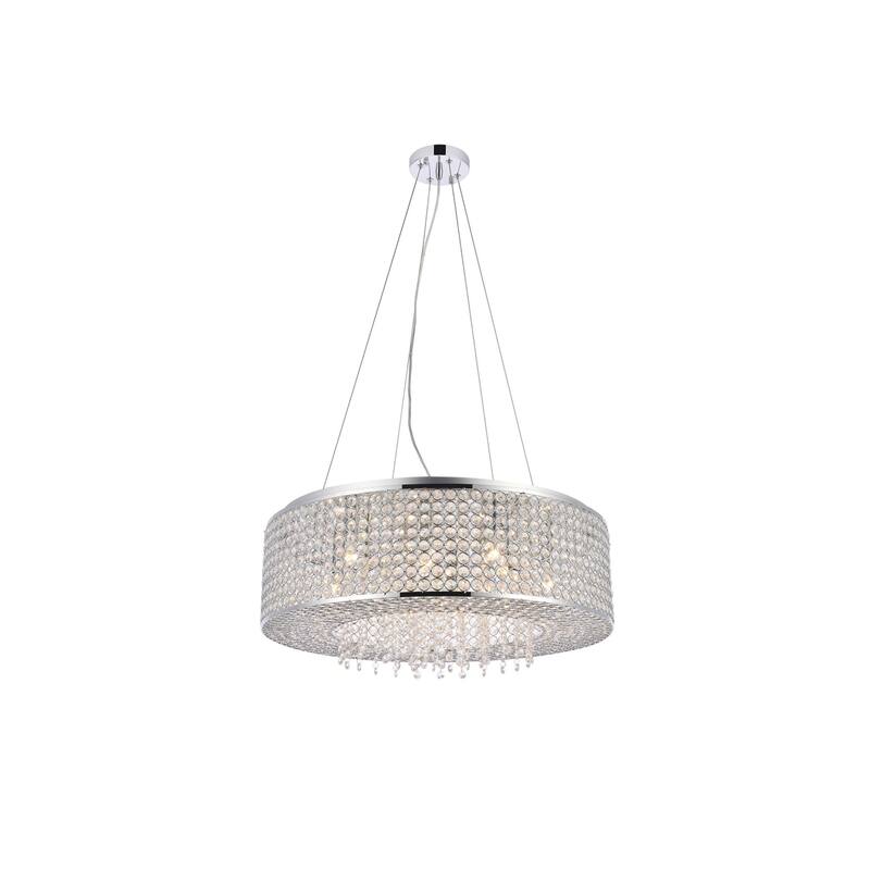 Elegant Lighting V2914D24/RC Amelie 10 Light 24" Wide Crystal Pendant