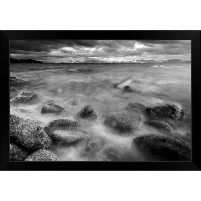 Shop Lake Tahoe The Sierra Nevada Rises In The Distance Black Framed Print On Sale Overstock 30203520