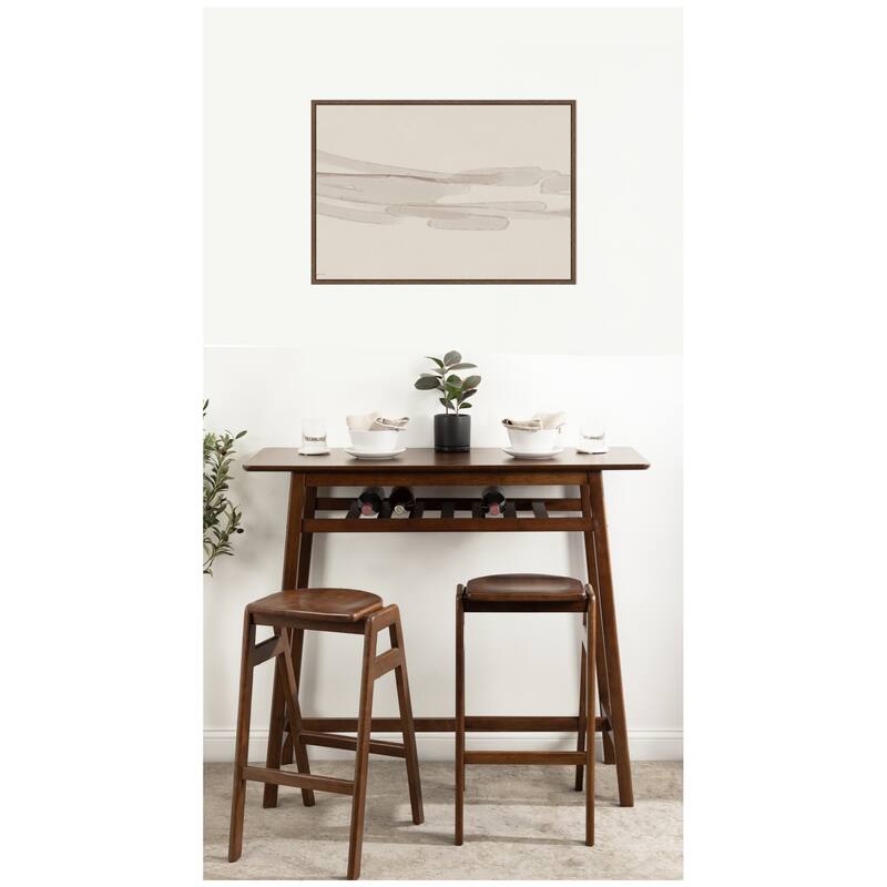 Kate and Laurel Neutral Tones by Gabrielly Guedes Framed Canvas Wall Art Print