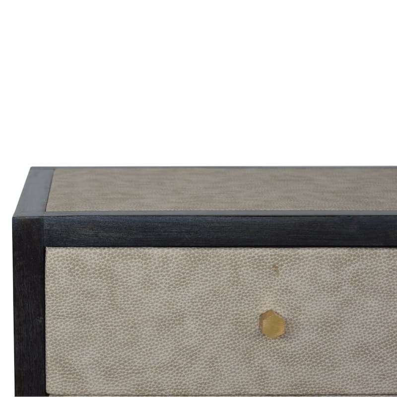 Artisan Furniture Solid Wood, Faux Leather Nightstand