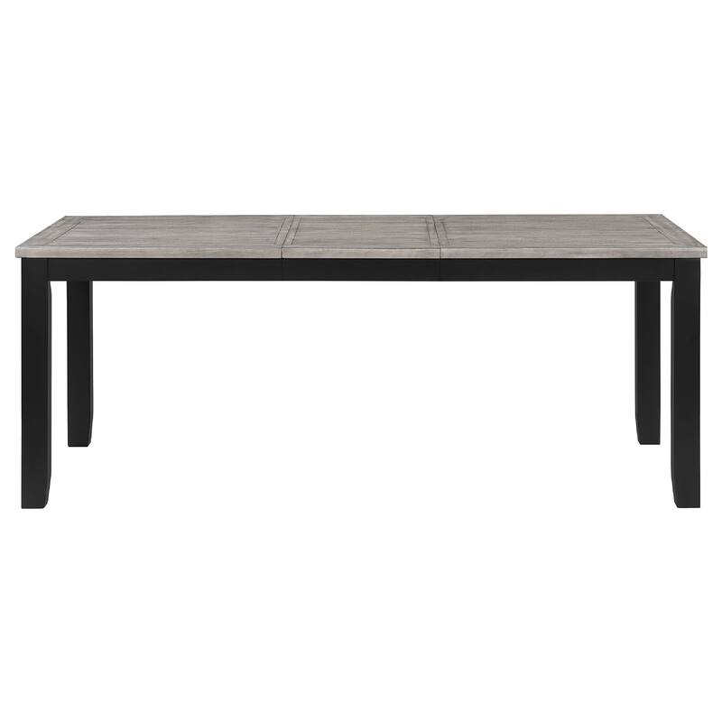 Elina 7pc Extendable Dining Table with 6 Chairs, Farmhouse Gray, Black