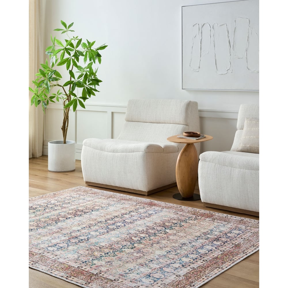 Livabliss Traditional Kemer Floral & Botanical Washable Area Rug