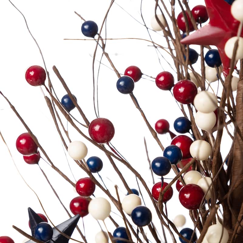 Glitzhome Pinecone Berry Table Tree Americana Centerpieces