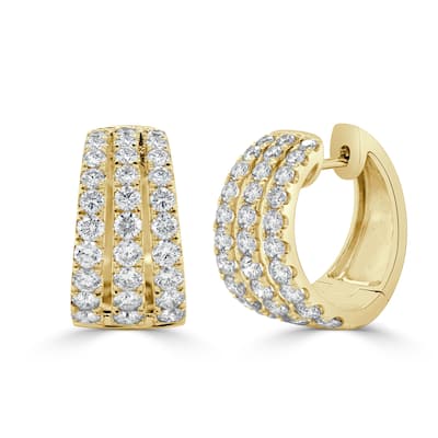 Joelle Collection Diamond Huggie Earrings 14K Gold