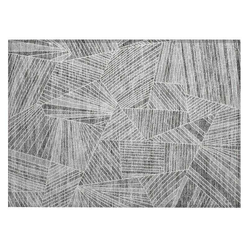 Machine Washable Indoor/ Outdoor Chantille Modern Mosaic Rug