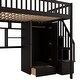 preview thumbnail 32 of 34, Full Size Solid Wood Frame Loft Bed with Bookshelf, Drawers, Desk and Wardrobe