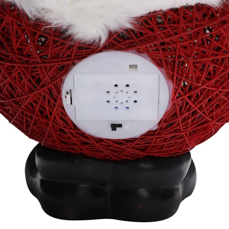 Alpine Corporation 29" H Christmas Santa Gnome with Warm White LED Lights and Timer, Indoor/Outdoor