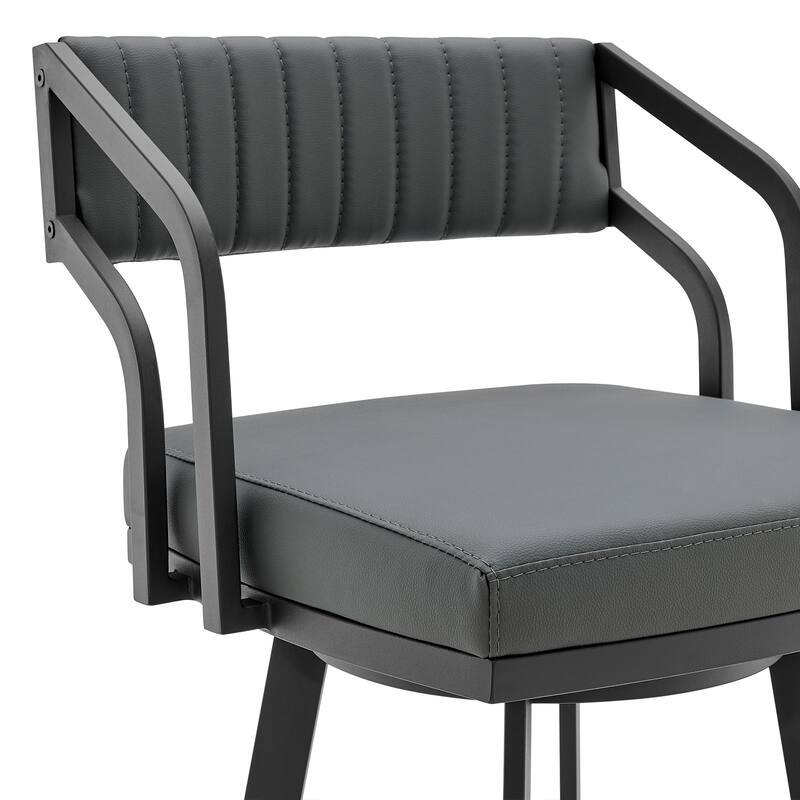 Scranton Faux Leather & Metal Swivel Counter/Bar Stool