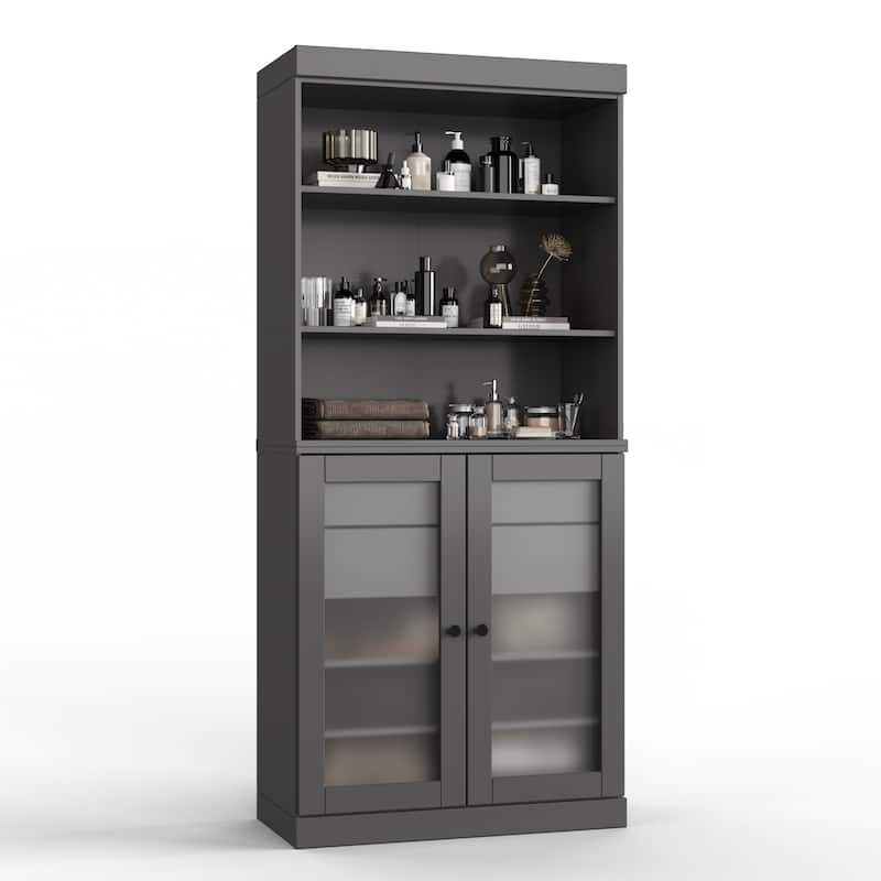 100% Solid Wood 32" Bathroom Cabinet with Optional Doors, 2-Drawers by Palace Imports