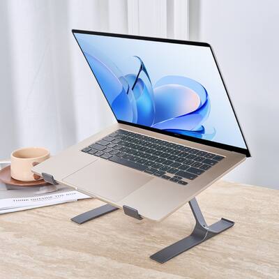 Adjustable Aluminum Laptop Stand Laptop Cart With Stable X-Frame For Home/Office Desk