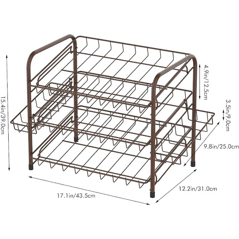 2 Pack Can Storage Rack with Side Basket