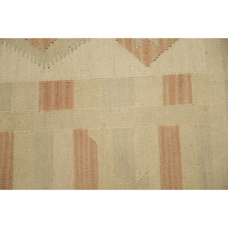 Hand Woven Oriental 100% Wool Carpet Southwestern Tribal Beige & Ivories Kilim Area Rug - 5' 9'' X 4' 0''
