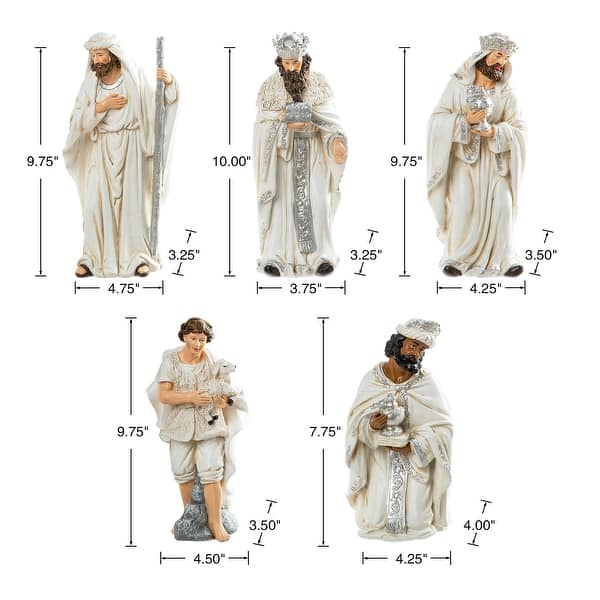 dimension image slide 0 of 8, Glitzhome 12 Piece Resin Nativity Figurine Set