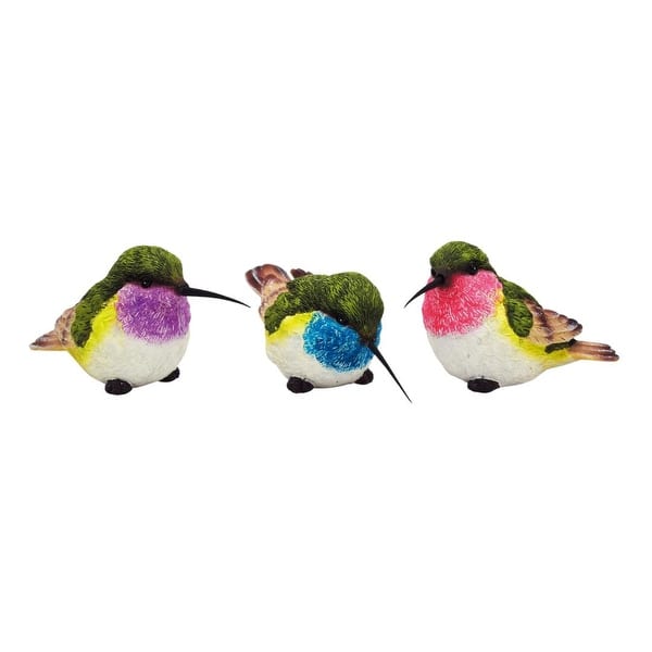 Transpac Medium Resin Hummingbird Figurines Set of 3 Home Decorations ...