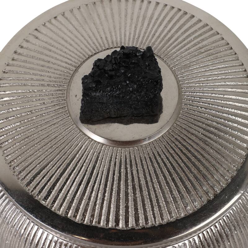 Aluminum Agate Decorative Object Stylish Lidded Textured Sculpture