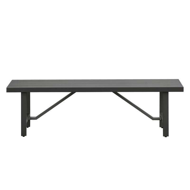Navarro Outdoor Aluminum Dining Bench, Mocha