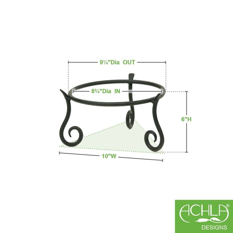 Achla Designs Versatile Short Stand for Planter, Birdbath, Gazing Ball, 9.5 Inch Diameter, Black Powder Coat Finish