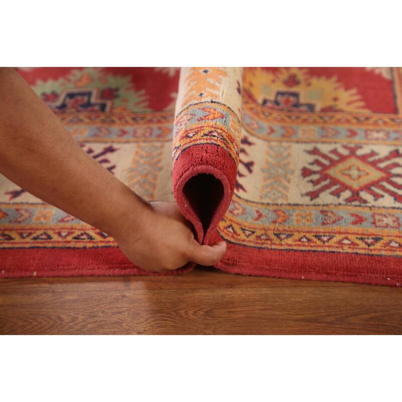 Geometric Kazak Rug Handmade Oriental Wool Carpet - 8'1"x 9'9"