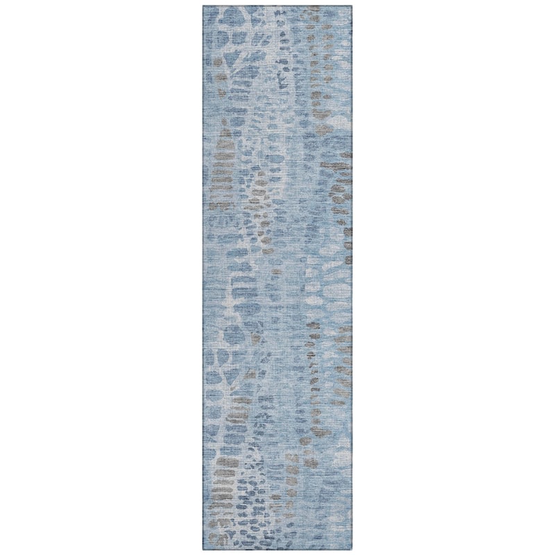 Machine Washable Indoor/ Outdoor Modern Imprints Chantille Rug