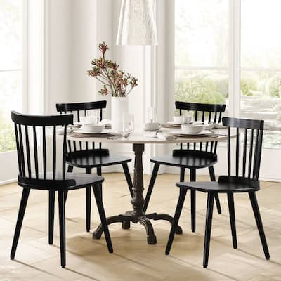 Solid Wood Spindle Back Windsor Dining Chairs Set of 2 - 33.3"H x 17.72"W x 19.7"D