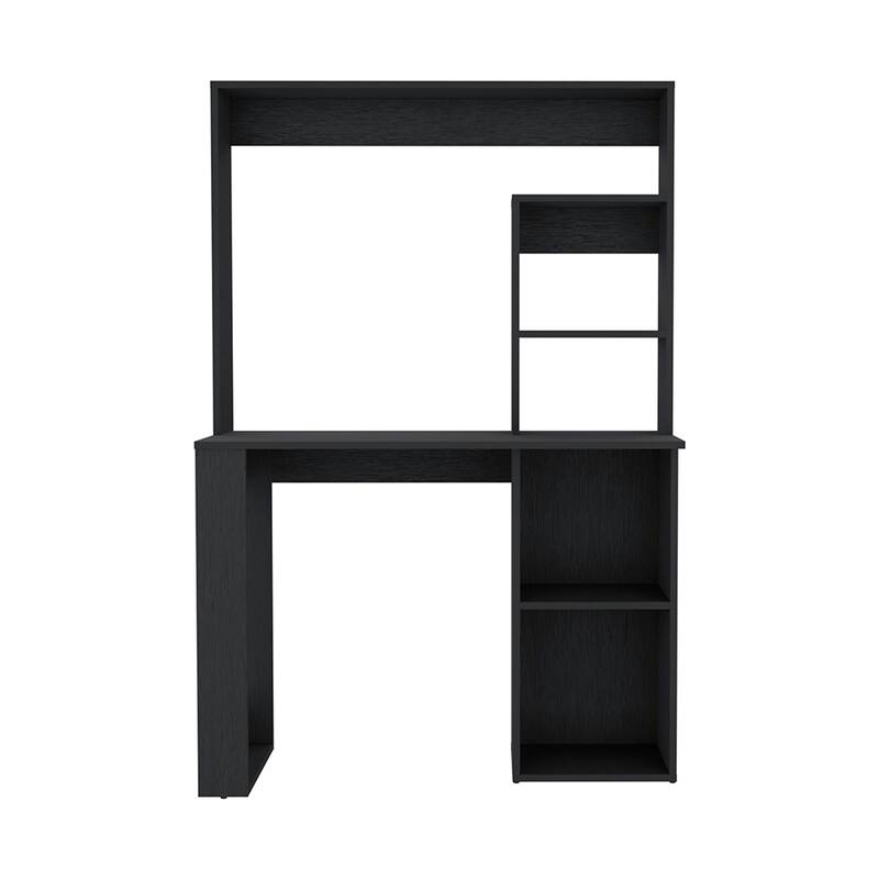 Freestanding Computer Desk with Integrated Hutch, Storage Shelves, and Spacious Work Surface for Organized Living