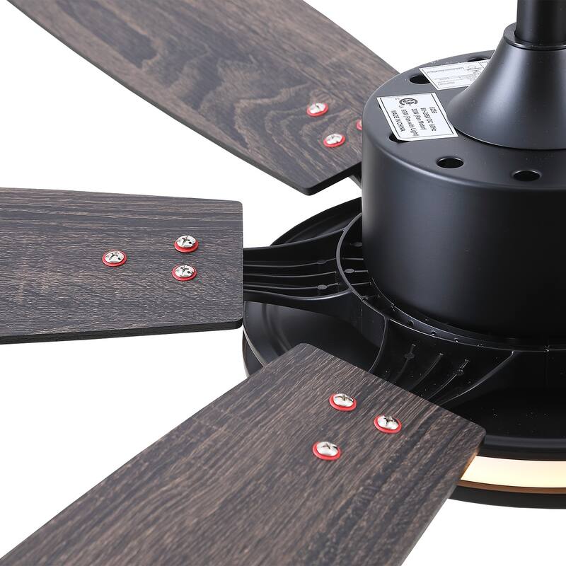 52" Ceiling Fan with Light and Remote,3 Color LED Light,Retracable Blades - 52 Inches