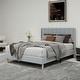 preview thumbnail 50 of 91, Caxkun Upholstered Platform Bed Frame with Wingback headboard Grey - Full