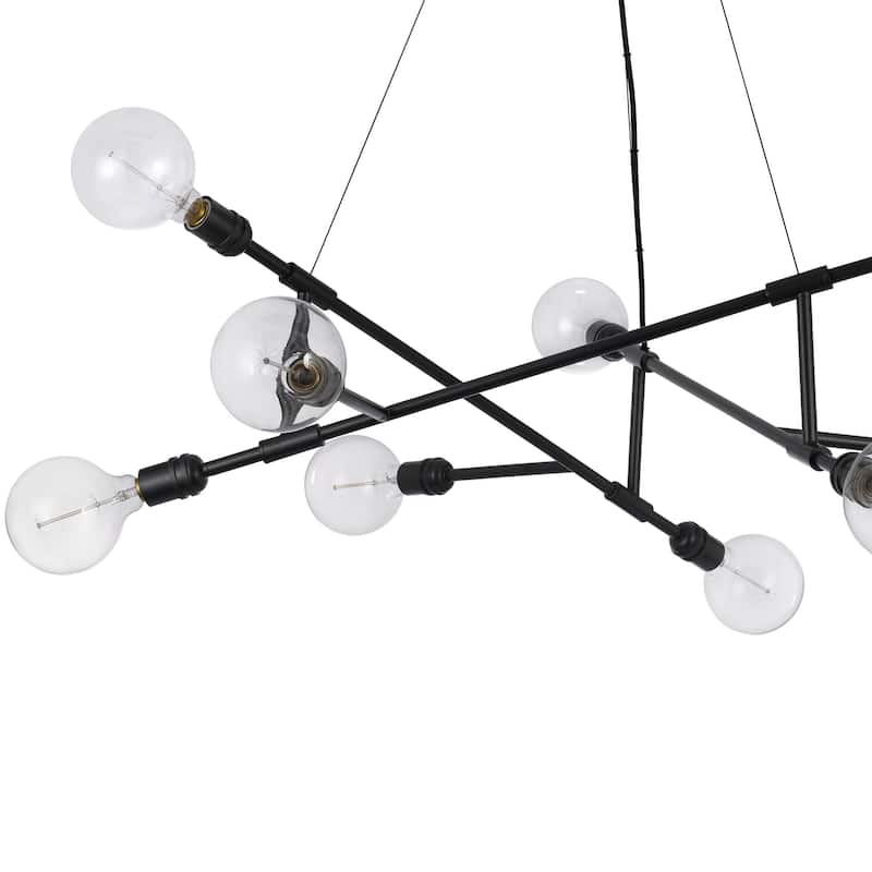 Sena 36 Inch Chandelier, Sputnik Style w Canopy, Charcoal Gray Metal