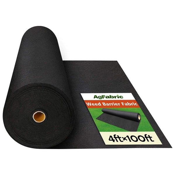 slide 2 of 5, Agfabric 4 ft. x 100 ft.Non-Woven Weed Barrier Fabric for Gardening Mat and Raised Bed 3*50ft