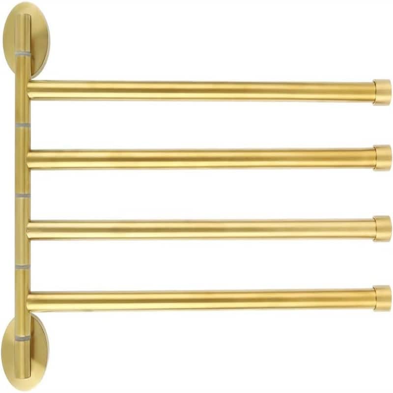 Folding Hand Towel Bar 4 Bars Arm Towel Holder Towel Hanger for Bathroom Wall Mount