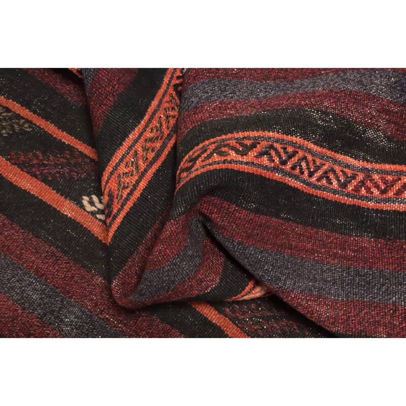 Hand Woven Oriental 100% Wool Carpet Southwestern Tribal Multi-Colored Kilim Area Rug - 10' 5'' X 6' 2''