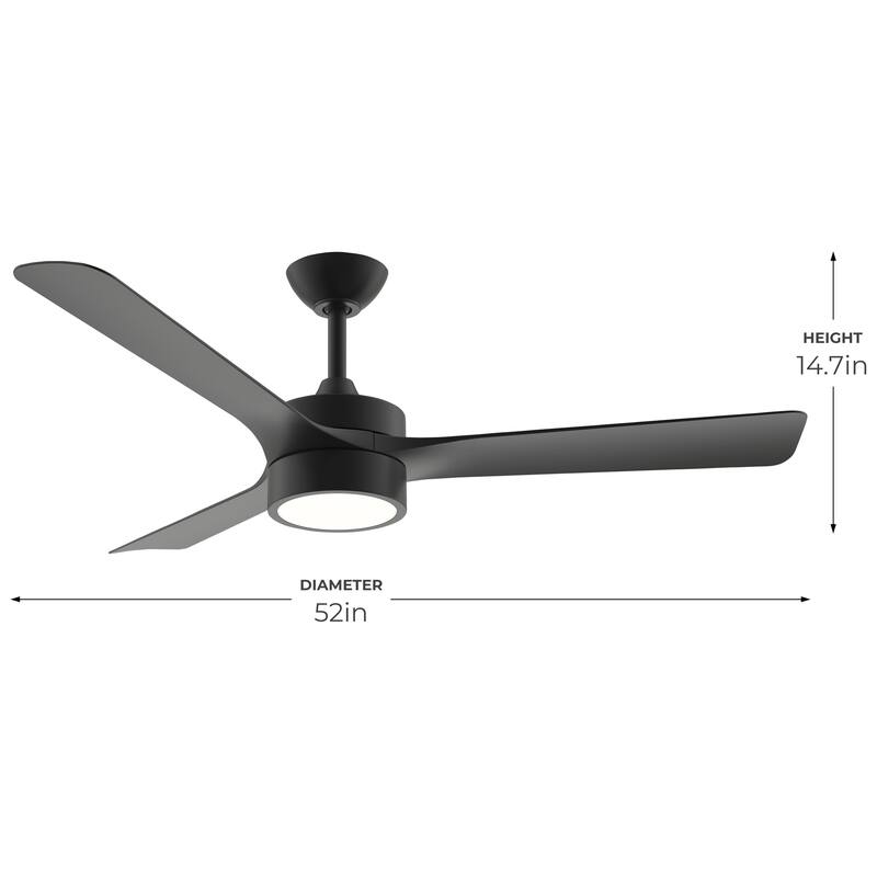 Axion 3-Blade Modern LED Ceiling Fan with Matte Blades