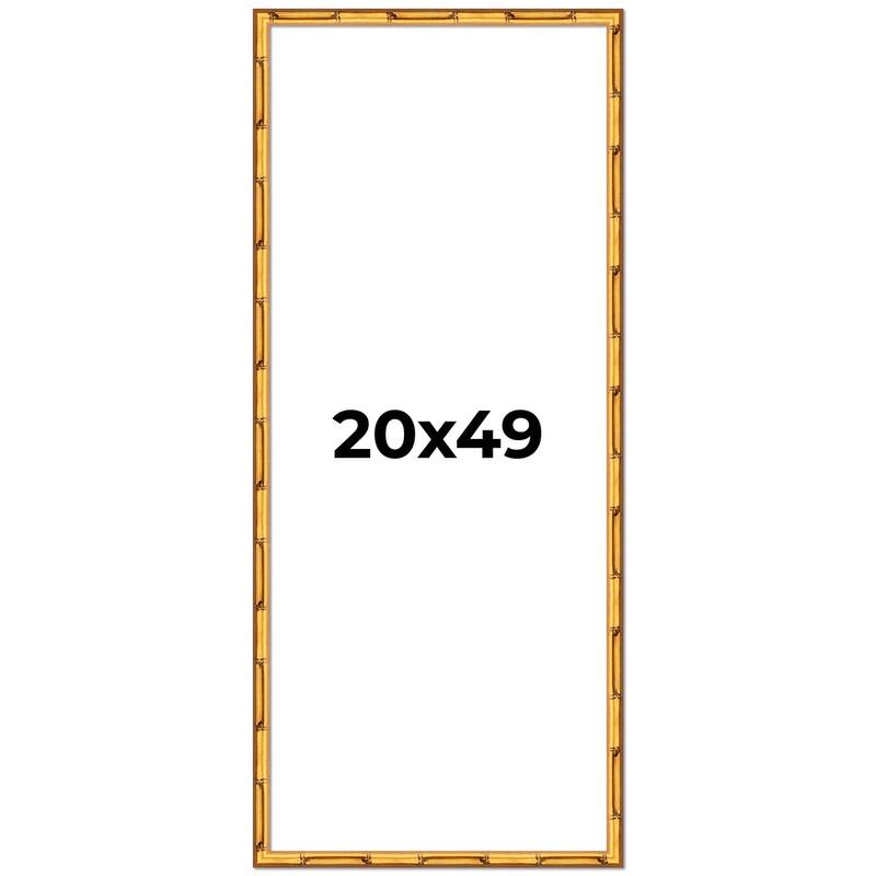20x49 Frame Gold Bamboo Picture Frame Modern Photo Frame Includes UV Acrylic Shatter Guard Front Acid Free Foam Backing Board