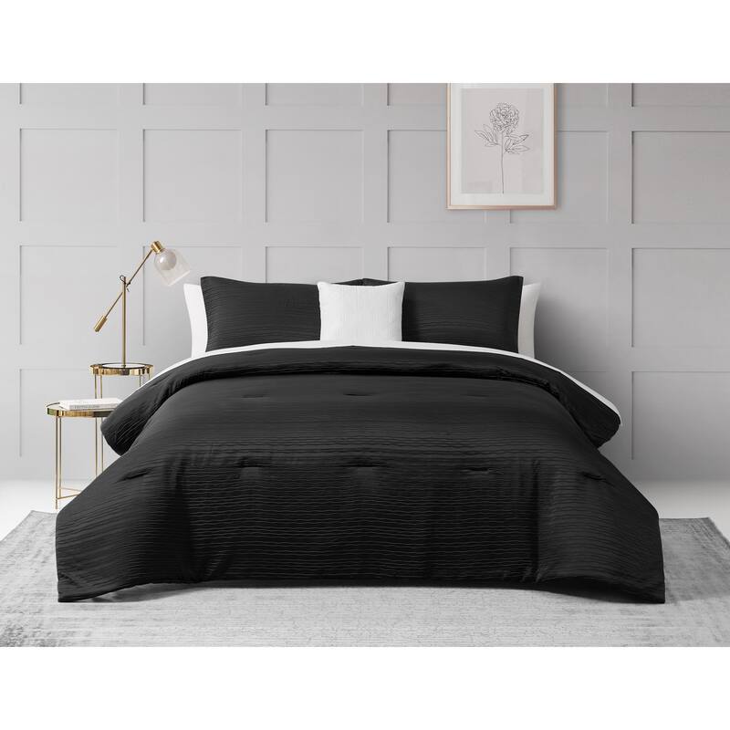 Corinne 8 Piece Bed in a Bag - Black - King - 8 Piece