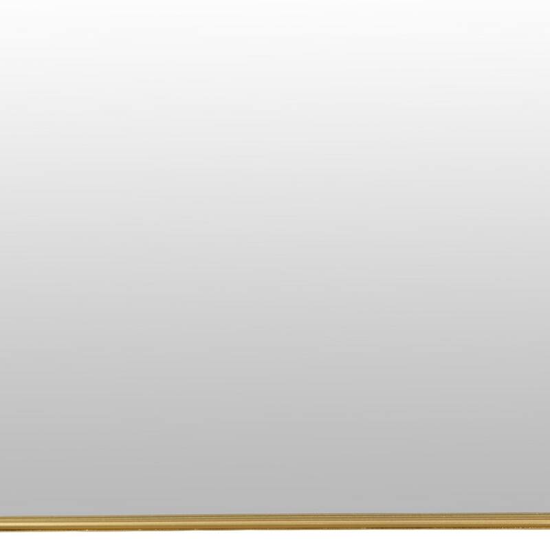 Rectangular Wall Mirror Decoration with Shelf, 17 x 24, Gold Metal