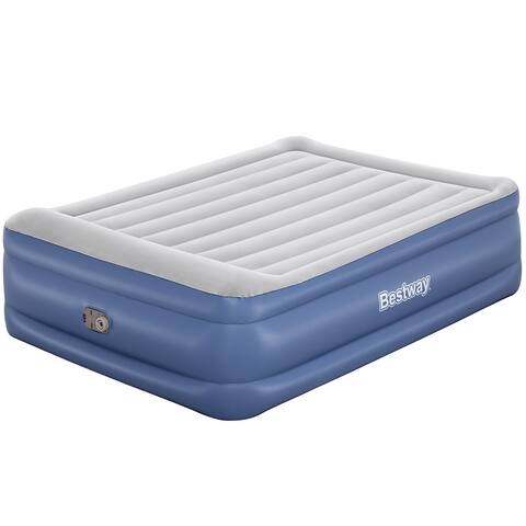 Bestway: Tritech Queen 22" Air Mattress - Built-in AC Pump, Auto Inflation & Deflation, Firm Comfort Level, Antimicrobial