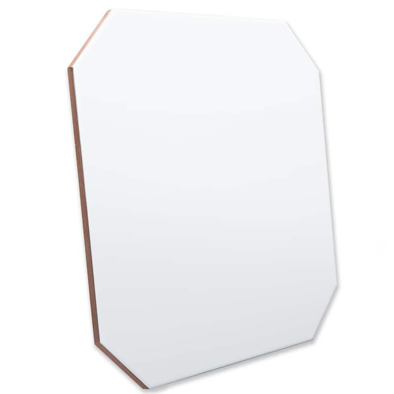 Merola Tile Monocolor Octagon Alaska with Taco Nero 12-1/4" x 12-1/4" Ceramic Floor and Wall Tile