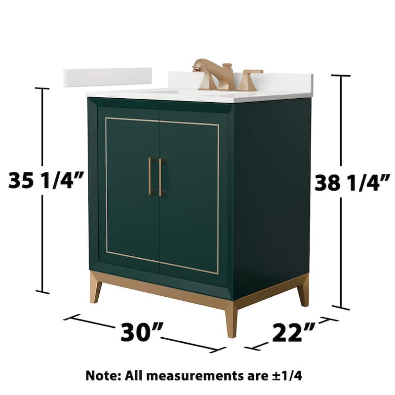 Wyndham Collection WCH515130S-QTZ-US3MXX Marlena 30" Free Standing