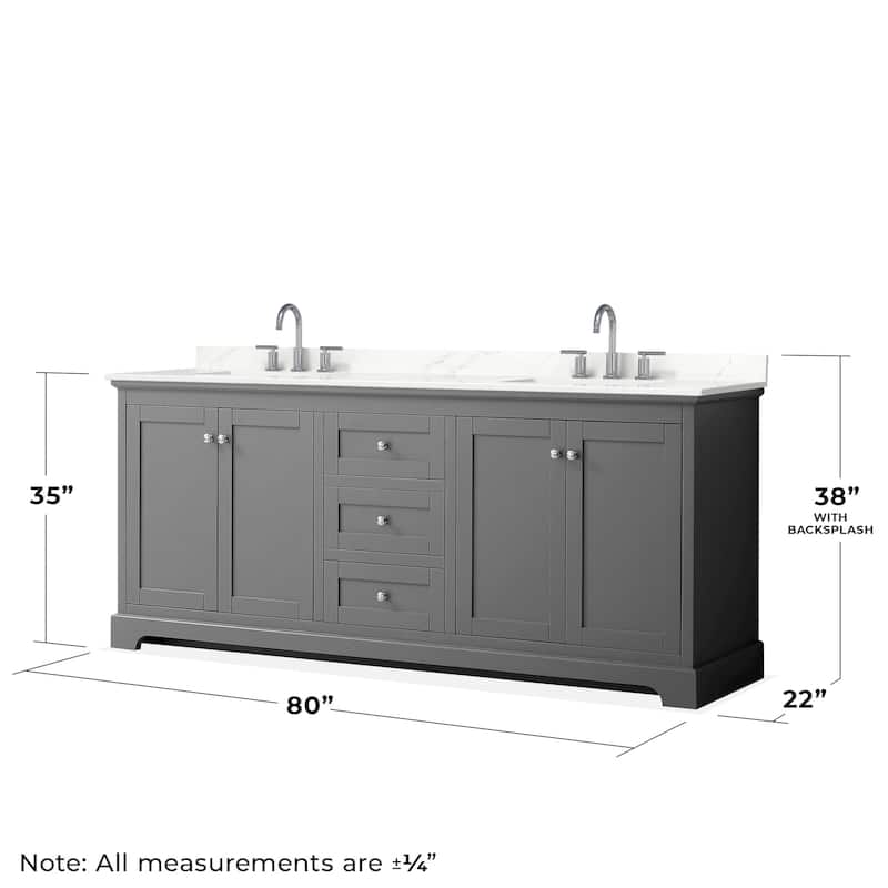 Wyndham Collection WCV232380D-QTZ-US3MXX Avery 80" Free Standing