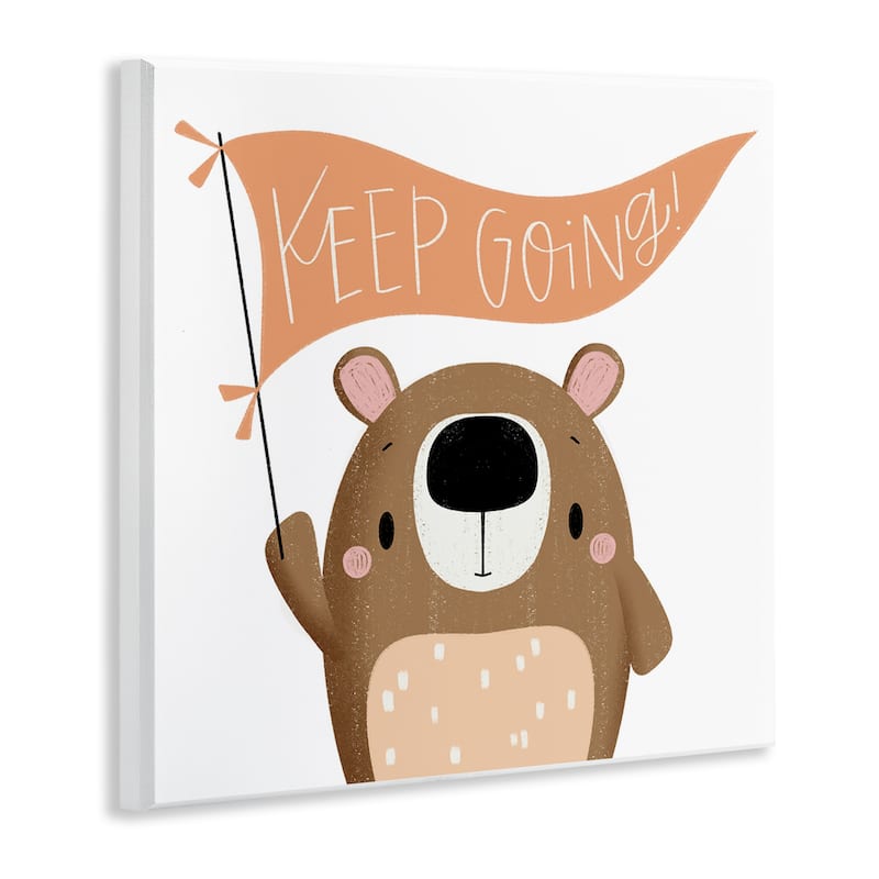 Stupell Motivational Bear Keep Going Wall Plaque Art Design By Sarah Hickman