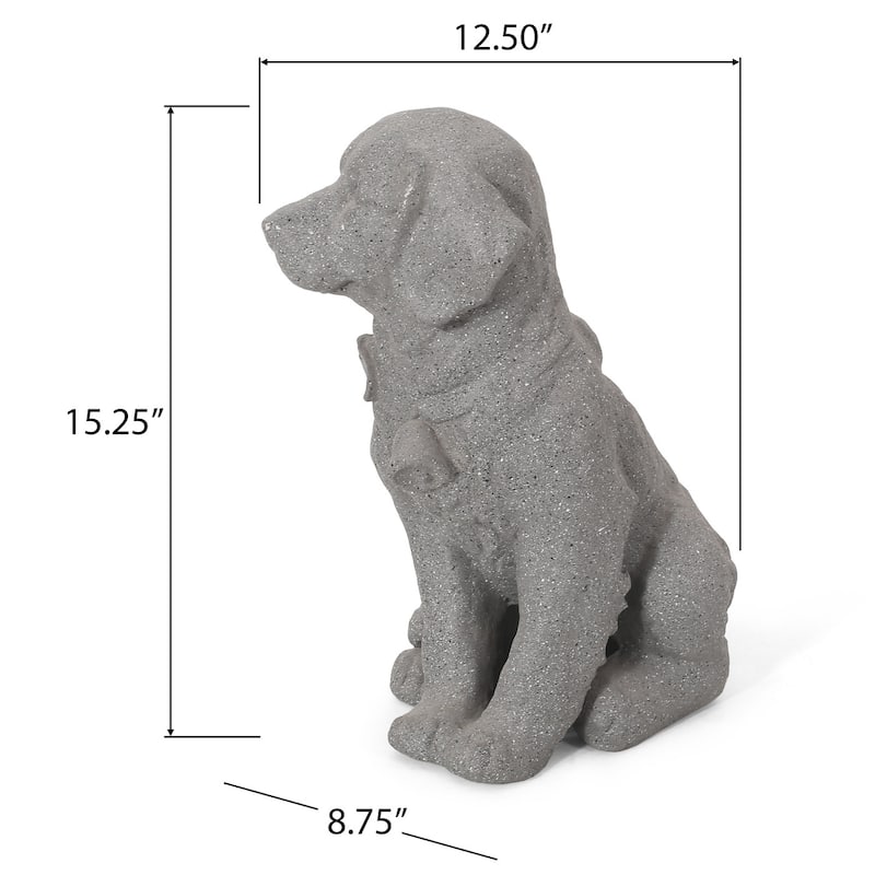 Stone Gray MGO Dog Garden Statue Outdoor Decorative Sculpture No Assembly Required - 12.5