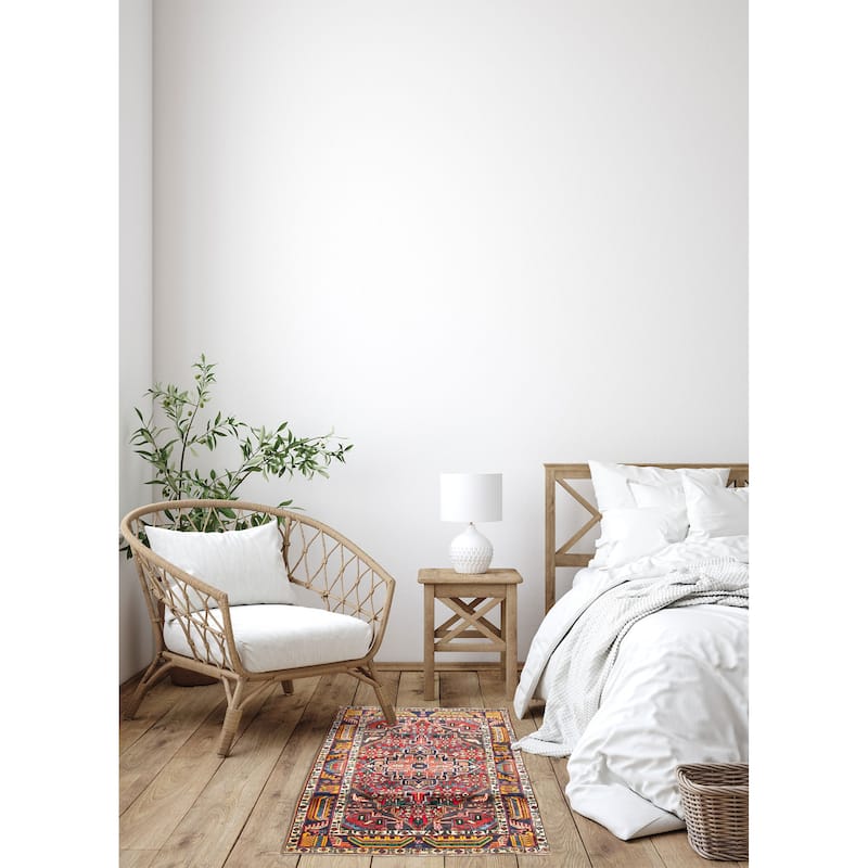 ECARPETGALLERY Hand-knotted Anadol Red Wool Rug - 3'4 x 4'11