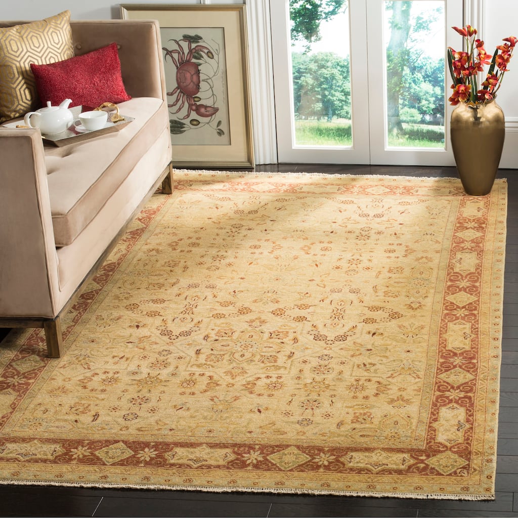 SAFAVIEH Couture Handmade Tabriz Sagita Traditional Rug with Fringe